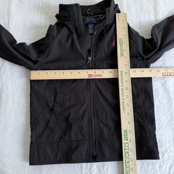 Polo Ralph Lauren Boys Built-In Hood Black Fall Jacket Lightweight Zip Up Sz 6 - Picture 3 of 8